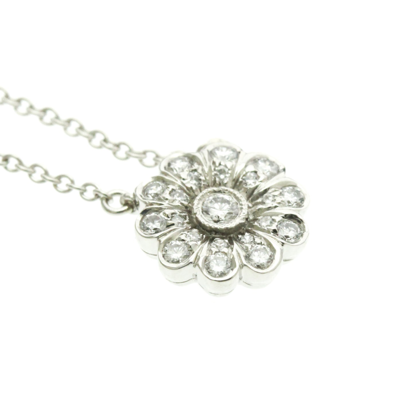 Tiffany · Platinum Diamond Flower Pendant