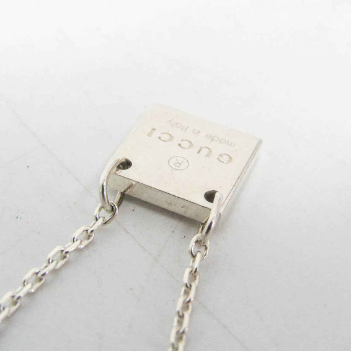 Gucci Square Plate · Sterling Silver Pendant
