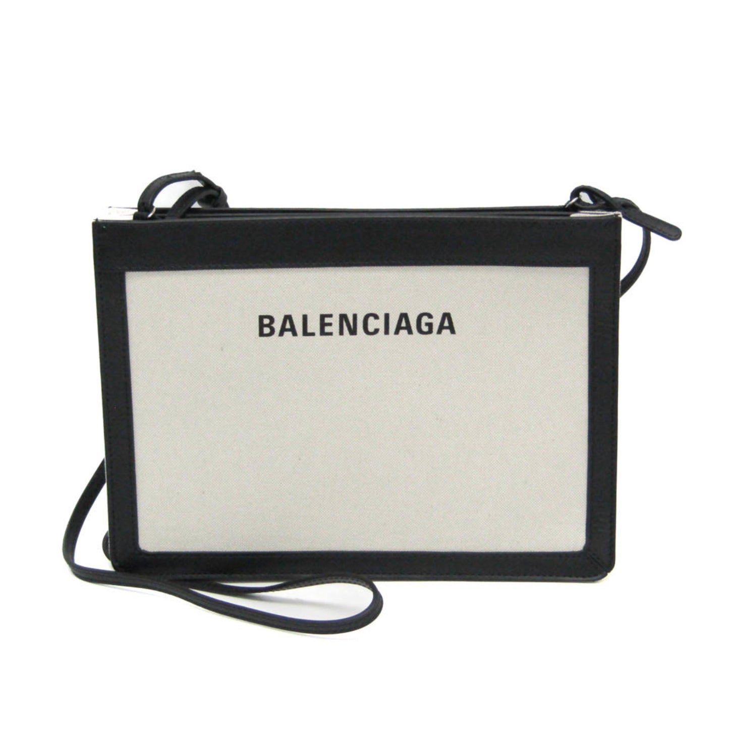 Balenciaga Navy Pochette · Canvas & Leather
