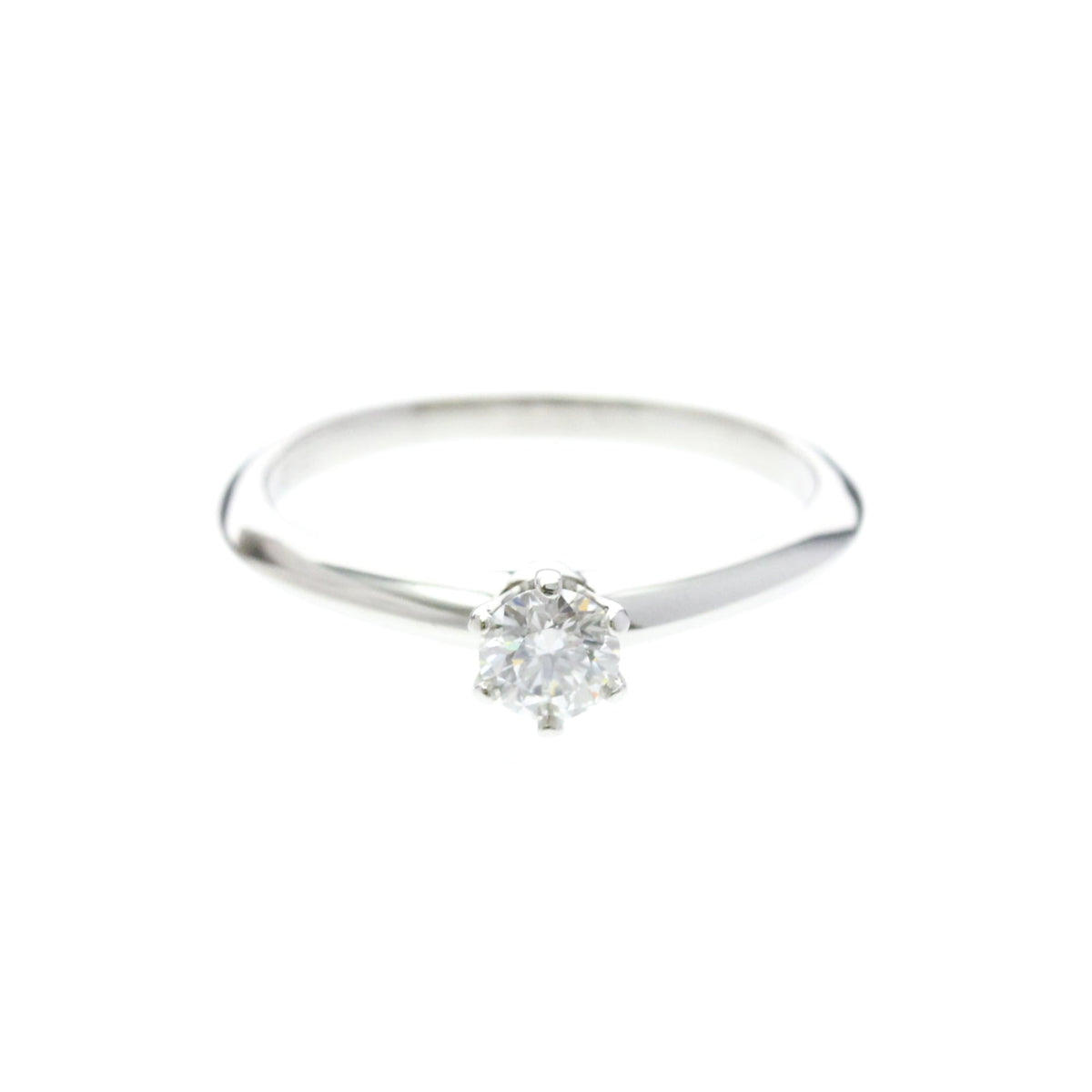 Tiffany Solitaire · Platinum · 0.22ct Diamond · Size 5 (EU 52.5)