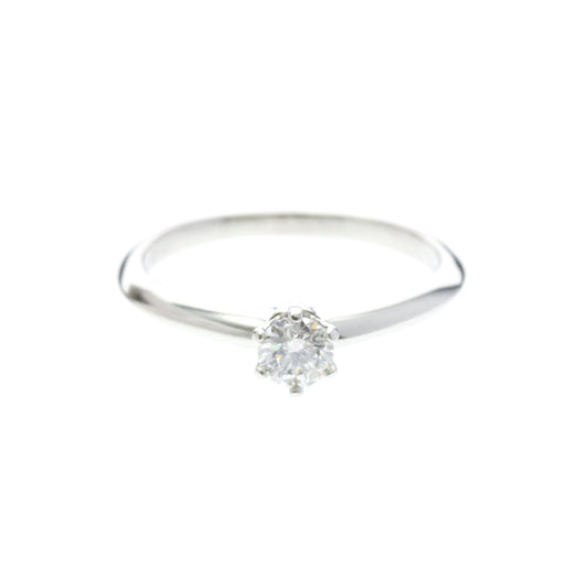 Tiffany Solitaire · Platinum · 0.22ct Diamond · Size 5 (EU 52.5)