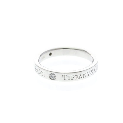 Tiffany Flat Band · Three Diamonds · Platinum