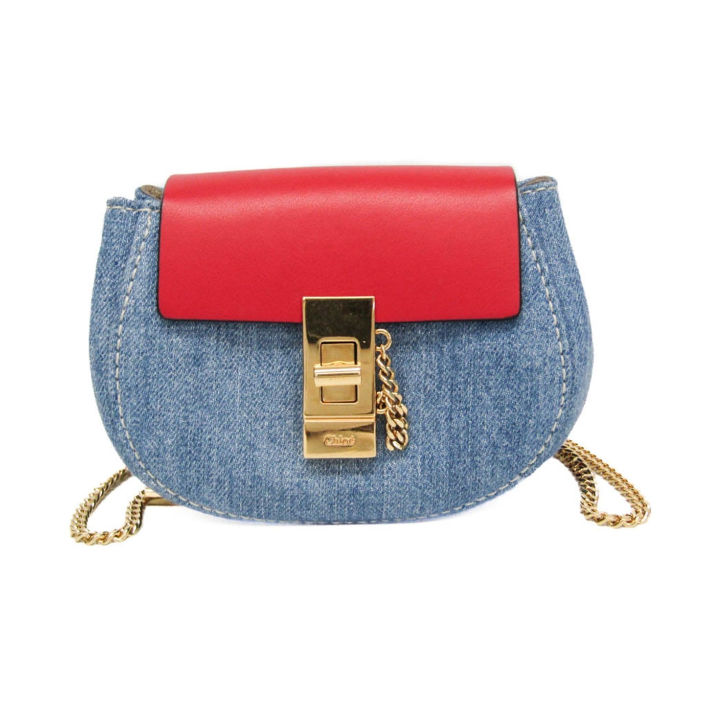 Chloé Drew Mini · Denim Crossbody
