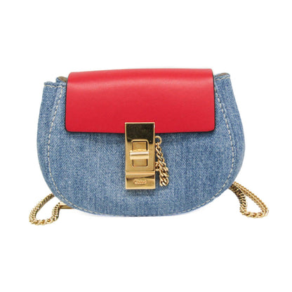 Chloé Drew Mini · Denim Crossbody