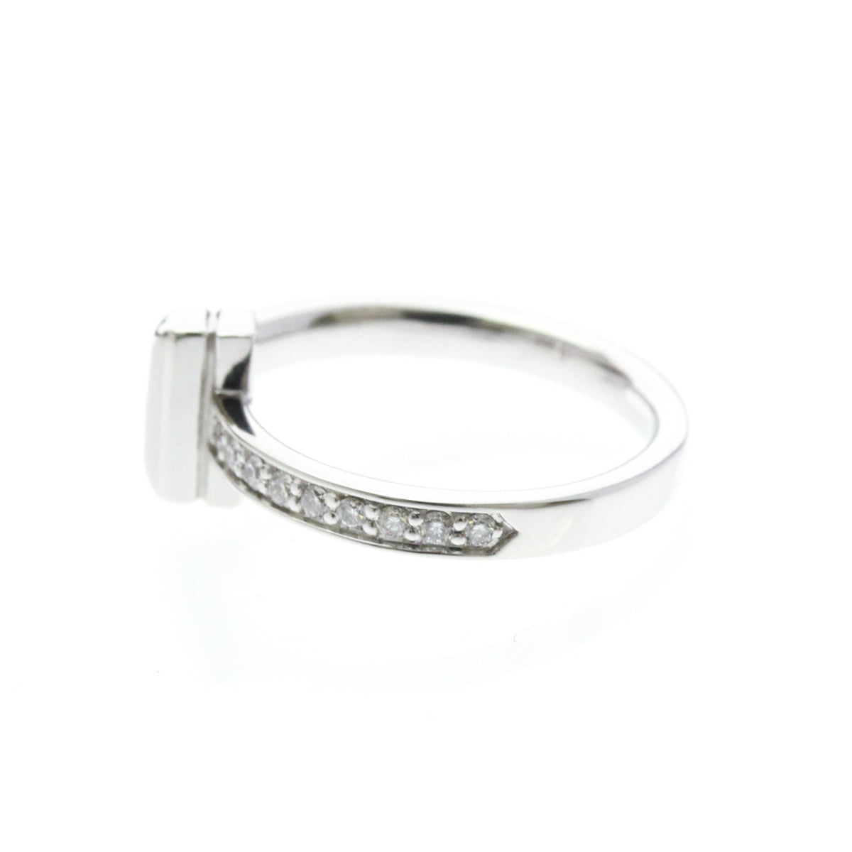 Tiffany T One · Diamond · 18K White Gold · Size 4.5 (EU 51.25)