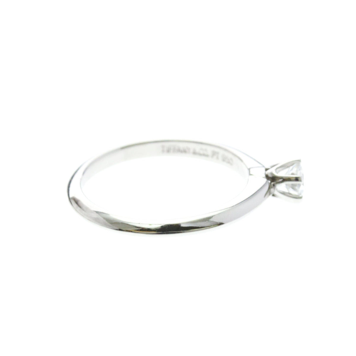Tiffany Solitaire · 0.2ct Diamond · Platinum · Size 4.5 (EU 51.25)