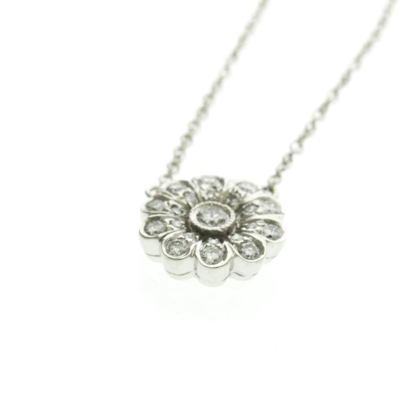 Tiffany · Platinum Diamond Flower Pendant
