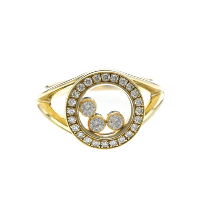 Chopard Happy Diamonds · 18K Yellow Gold · Size 4.4 (EU 48.5)