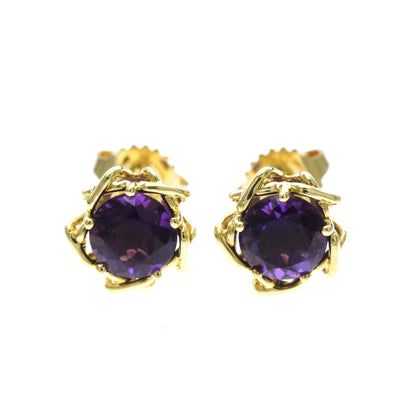 Tiffany Amethyst Studs · 18K Yellow Gold