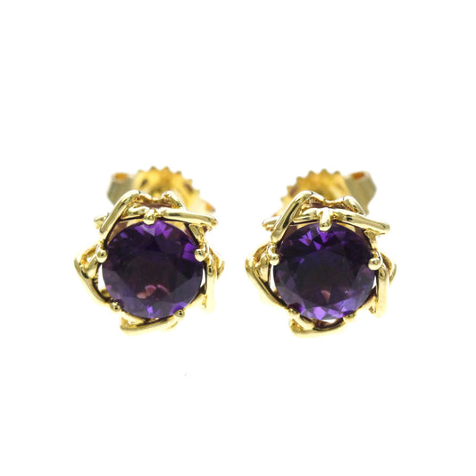 Tiffany Amethyst Studs · 18K Yellow Gold