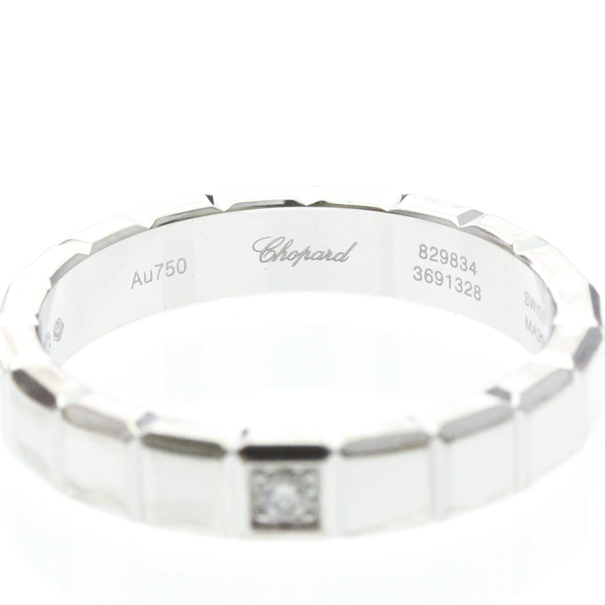 Chopard Ice Cube · 18K White Gold · Diamond · Size 7.6 (EU 56.5)