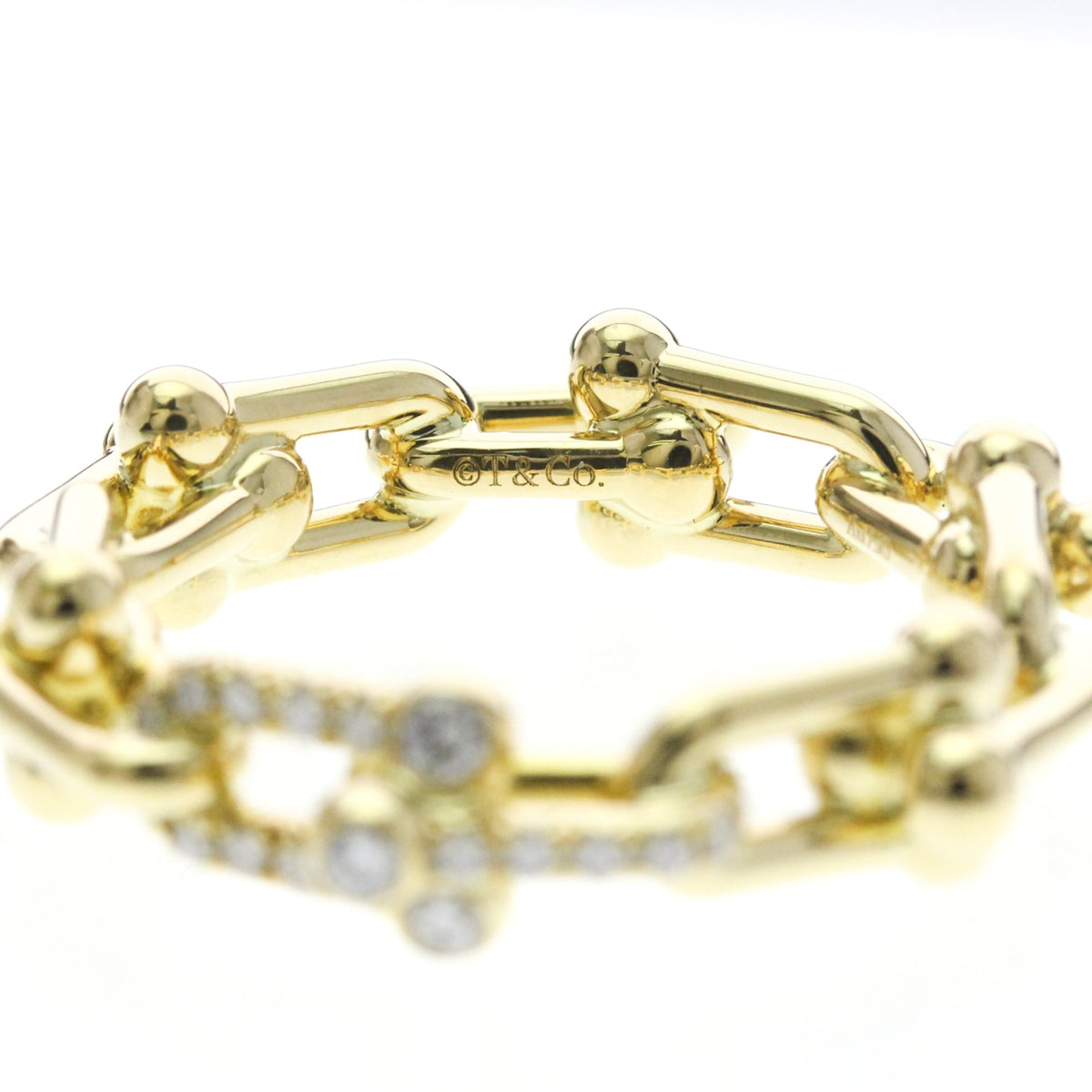 Tiffany Hardware Link · 18K Yellow Gold · Size 8 (EU 60)