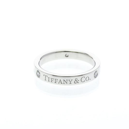 Tiffany Flat Band · Three Diamonds · Platinum