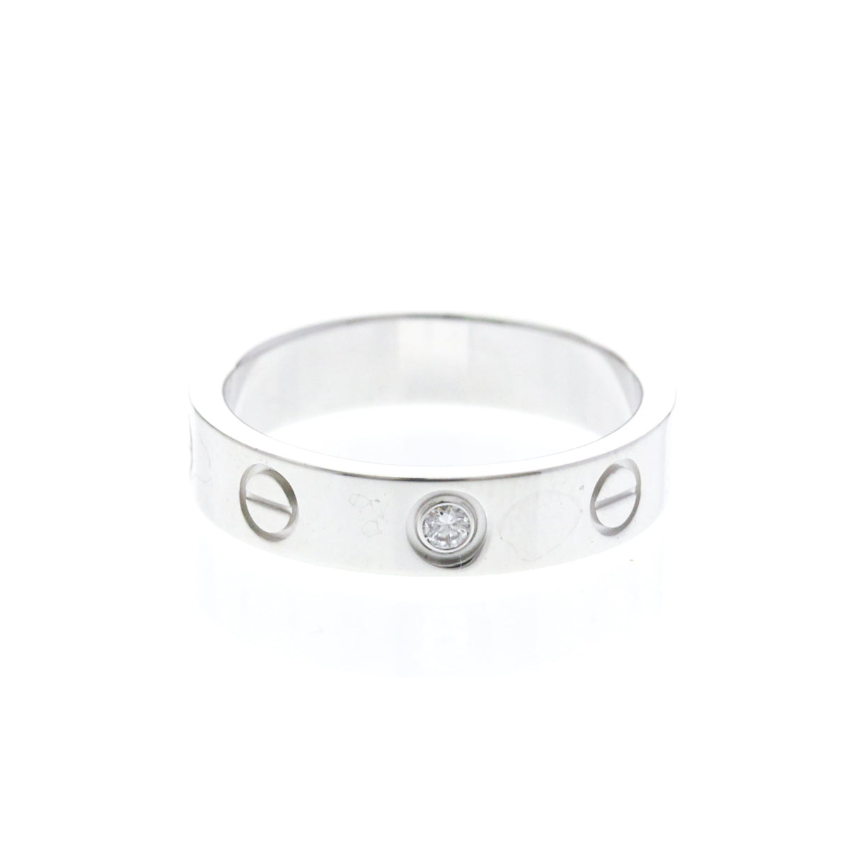 Cartier Mini Love · 18K White Gold · Diamond · Size 4.5 (EU 51.25)