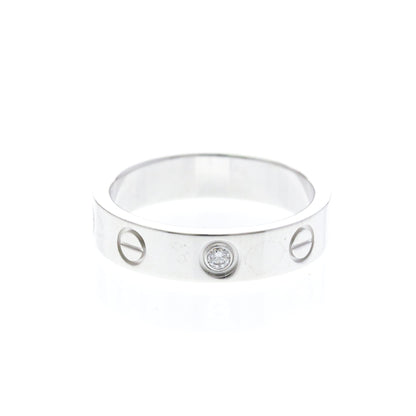 Cartier Mini Love · 18K White Gold · Diamond · Size 4.5 (EU 51.25)