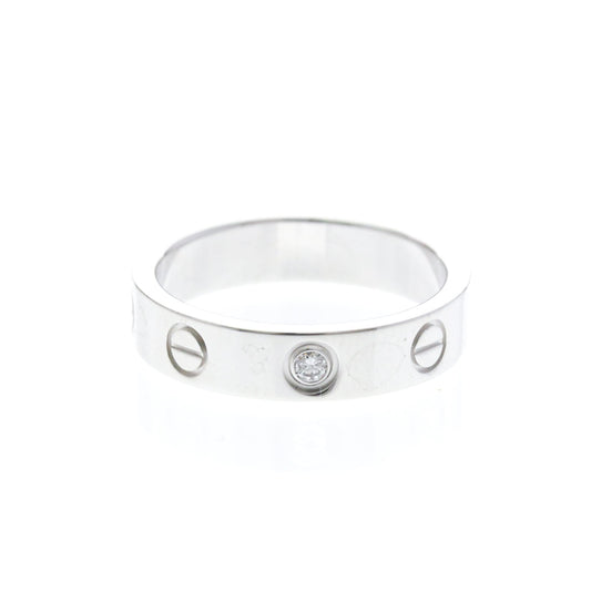 Cartier Mini Love · 18K White Gold · Diamond · Size 4.5 (EU 51.25)
