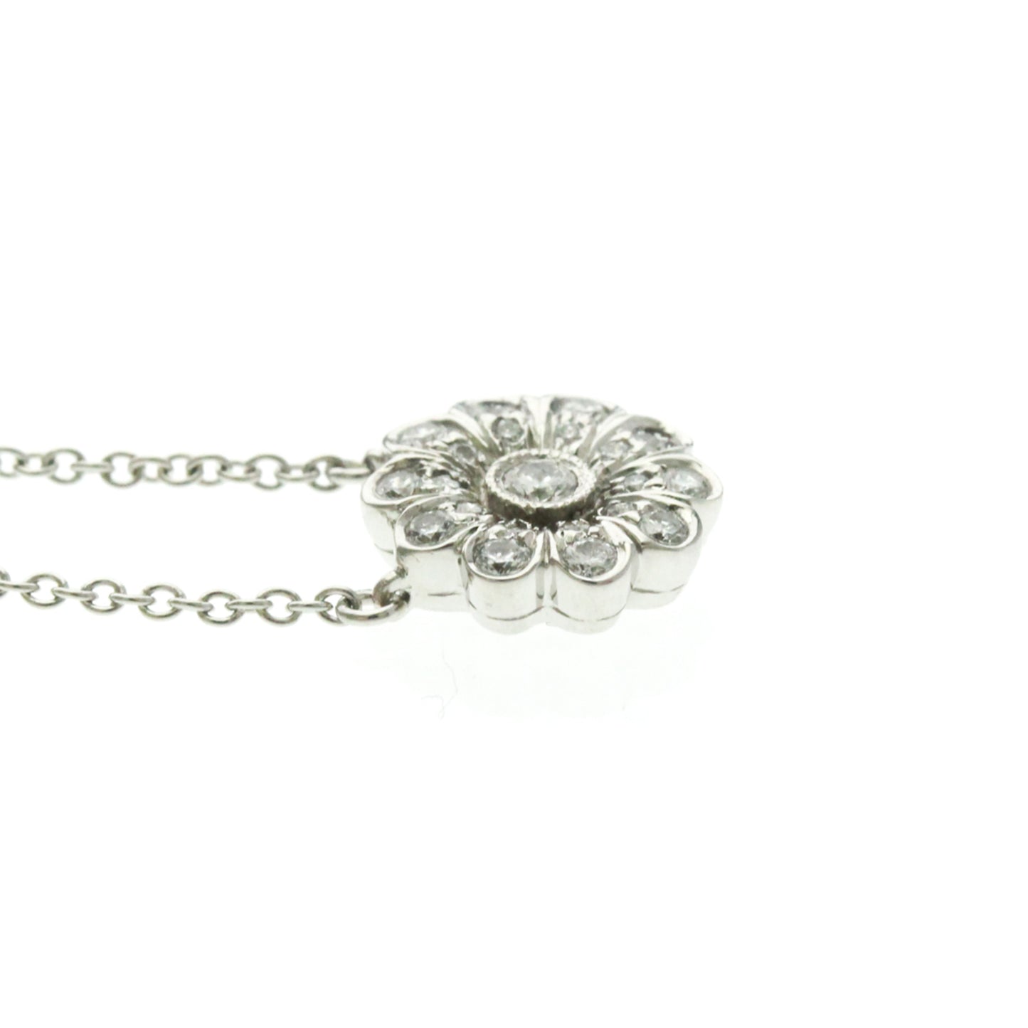 Tiffany · Platinum Diamond Flower Pendant