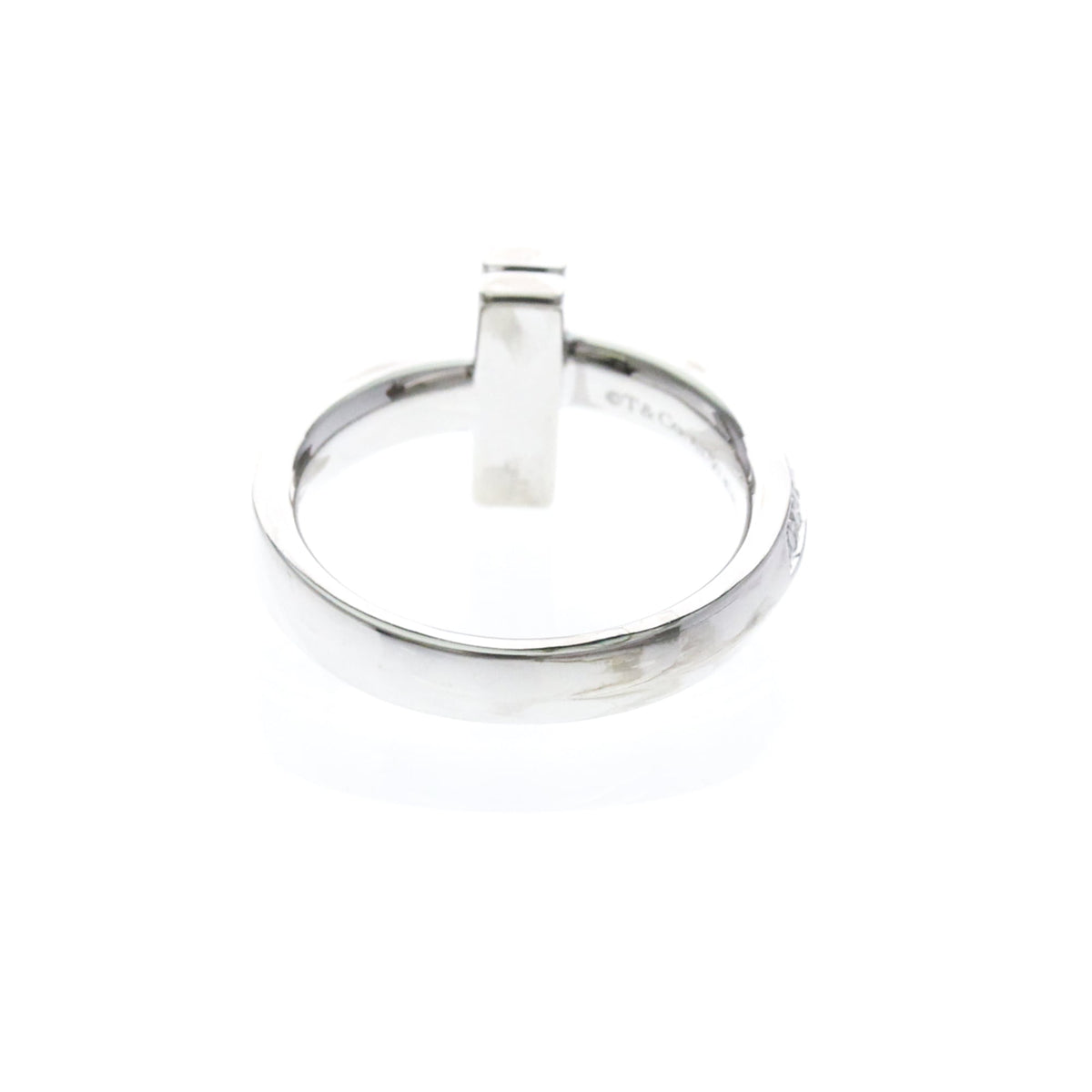 Tiffany T One · 18K White Gold · Diamond · Size 4.5 (EU 51.25)