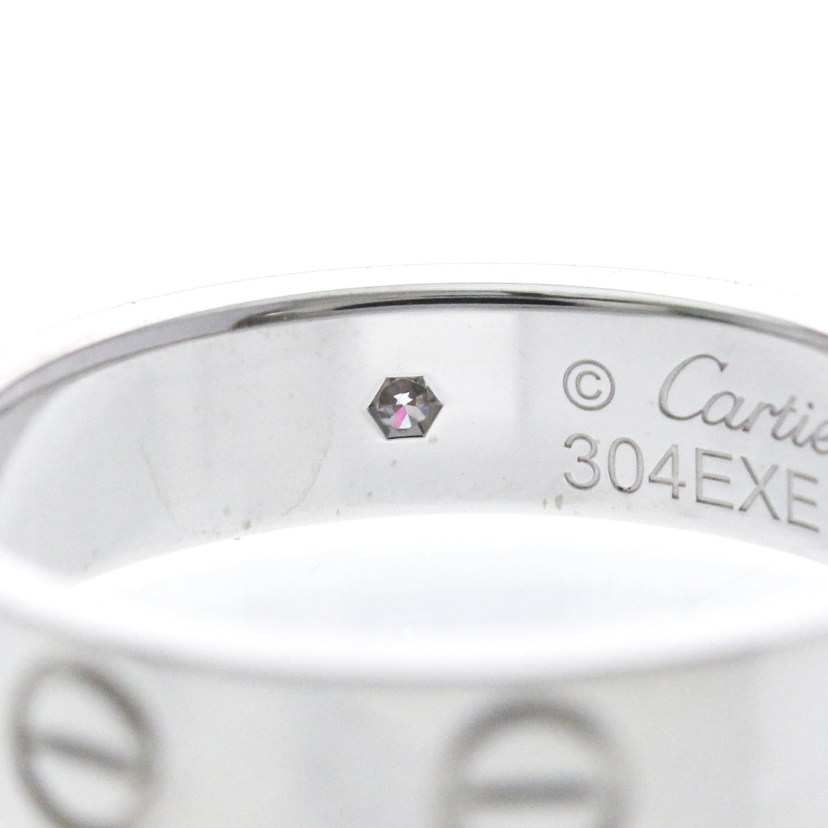 Cartier Mini Love · 18K White Gold · Diamond · Size 4.5 (EU 51.25)