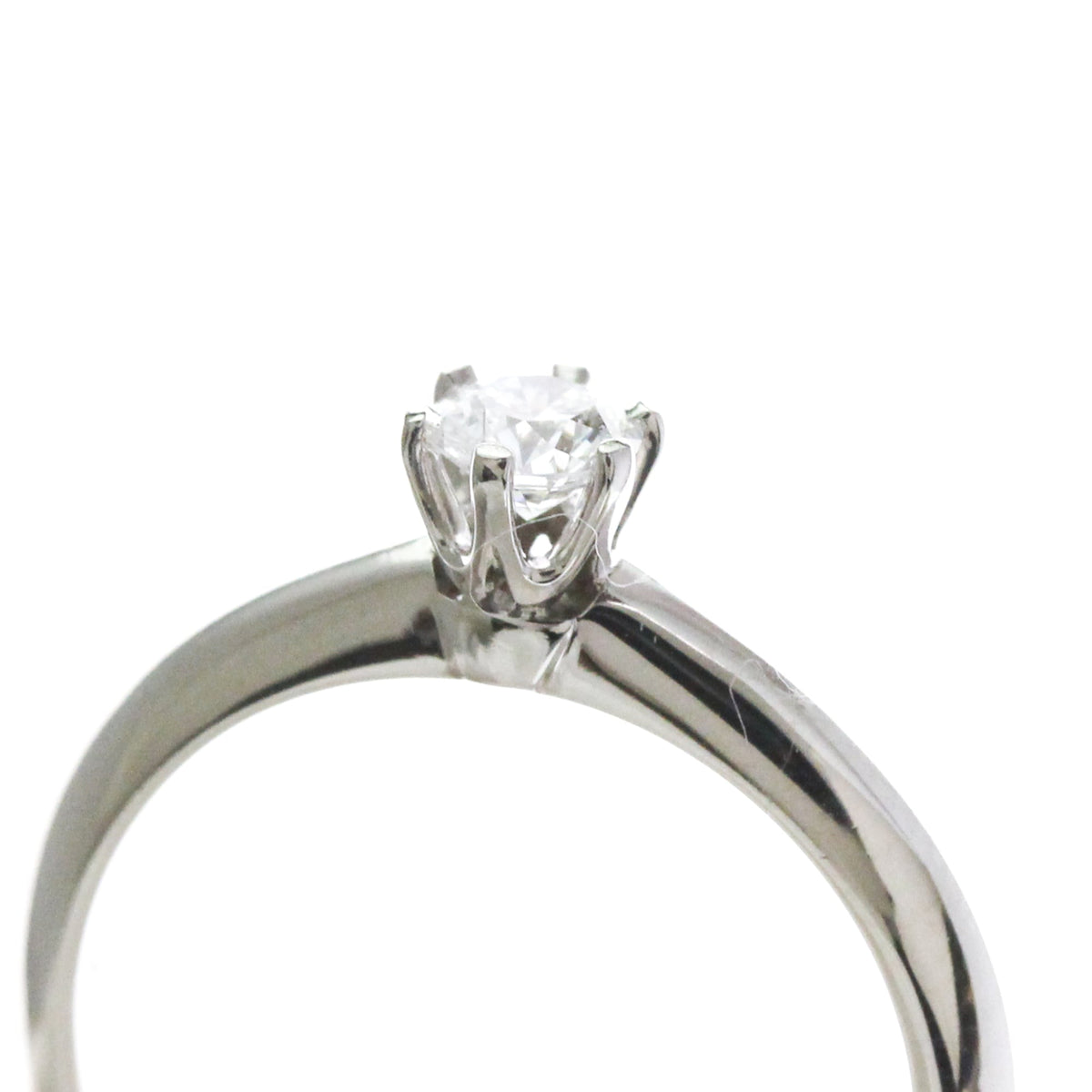 Tiffany Solitaire · 0.2ct Diamond · Platinum · Size 4.5 (EU 51.25)