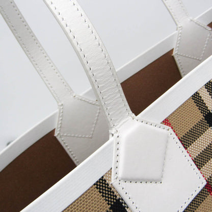 Burberry Small London · Canvas Checked Tote