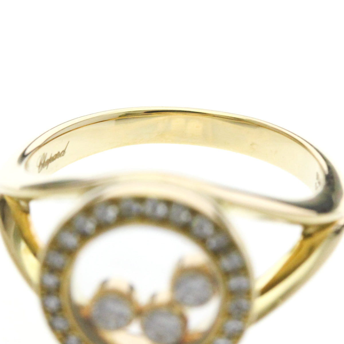 Chopard Happy Diamonds · 18K Yellow Gold · Size 4.4 (EU 48.5)