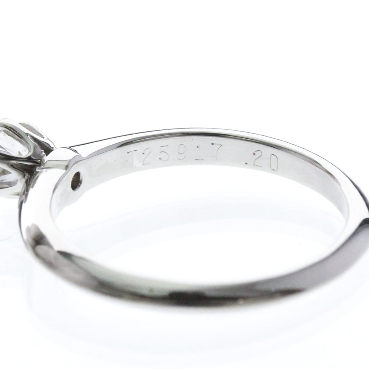 Tiffany Solitaire · 0.2ct Diamond · Platinum · Size 4.5 (EU 51.25)