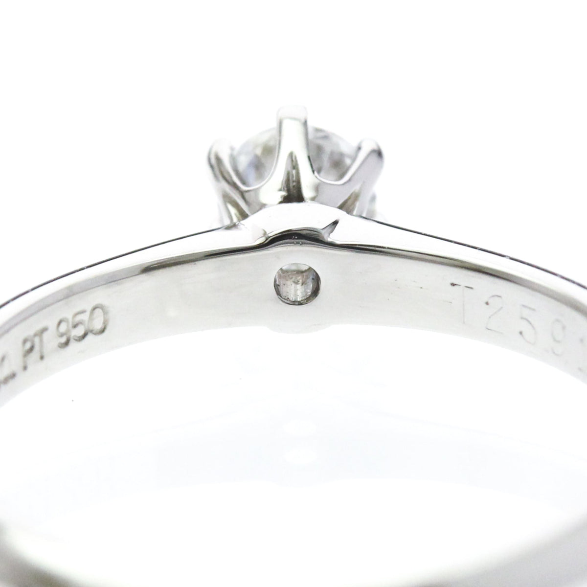 Tiffany Solitaire · 0.2ct Diamond · Platinum · Size 4.5 (EU 51.25)