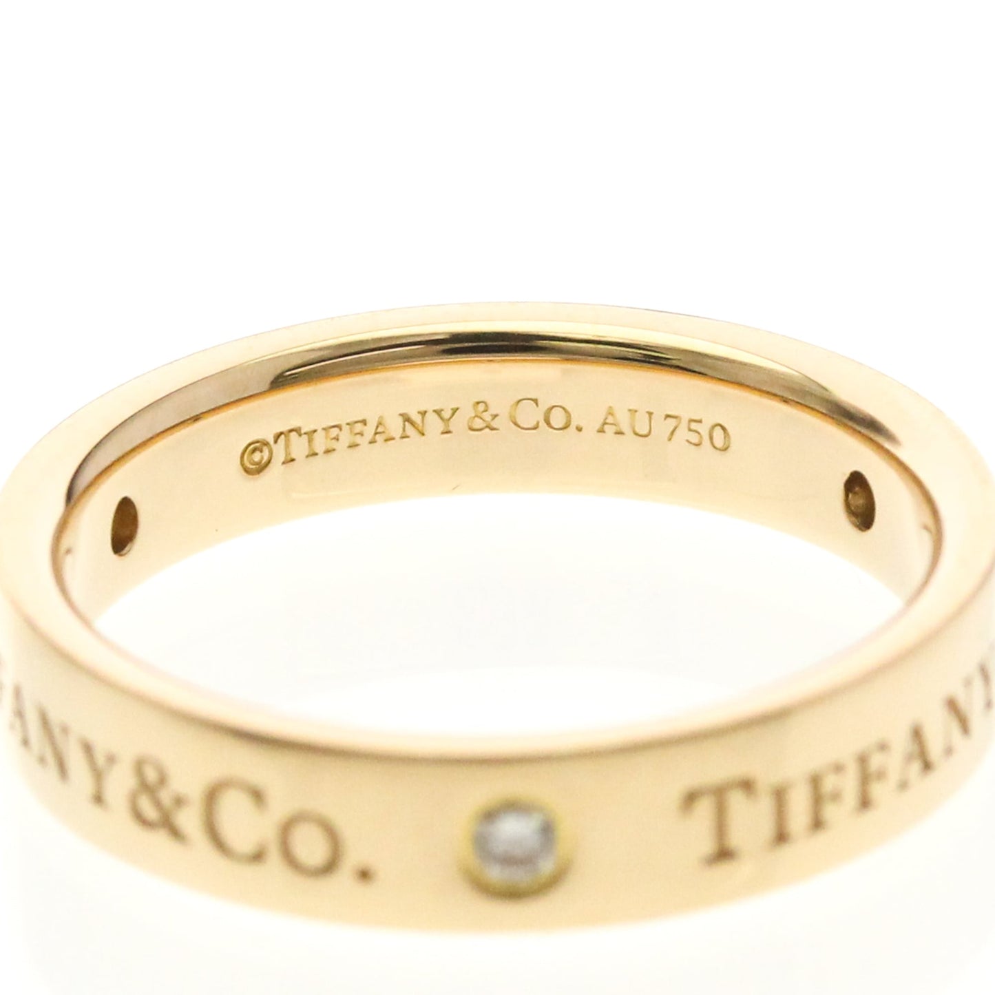Tiffany Flat Band · Three Diamonds · Rose Gold