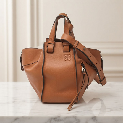 LOEWE HAMMOCK SMALL shoulder Handbag leather Brown Used Women