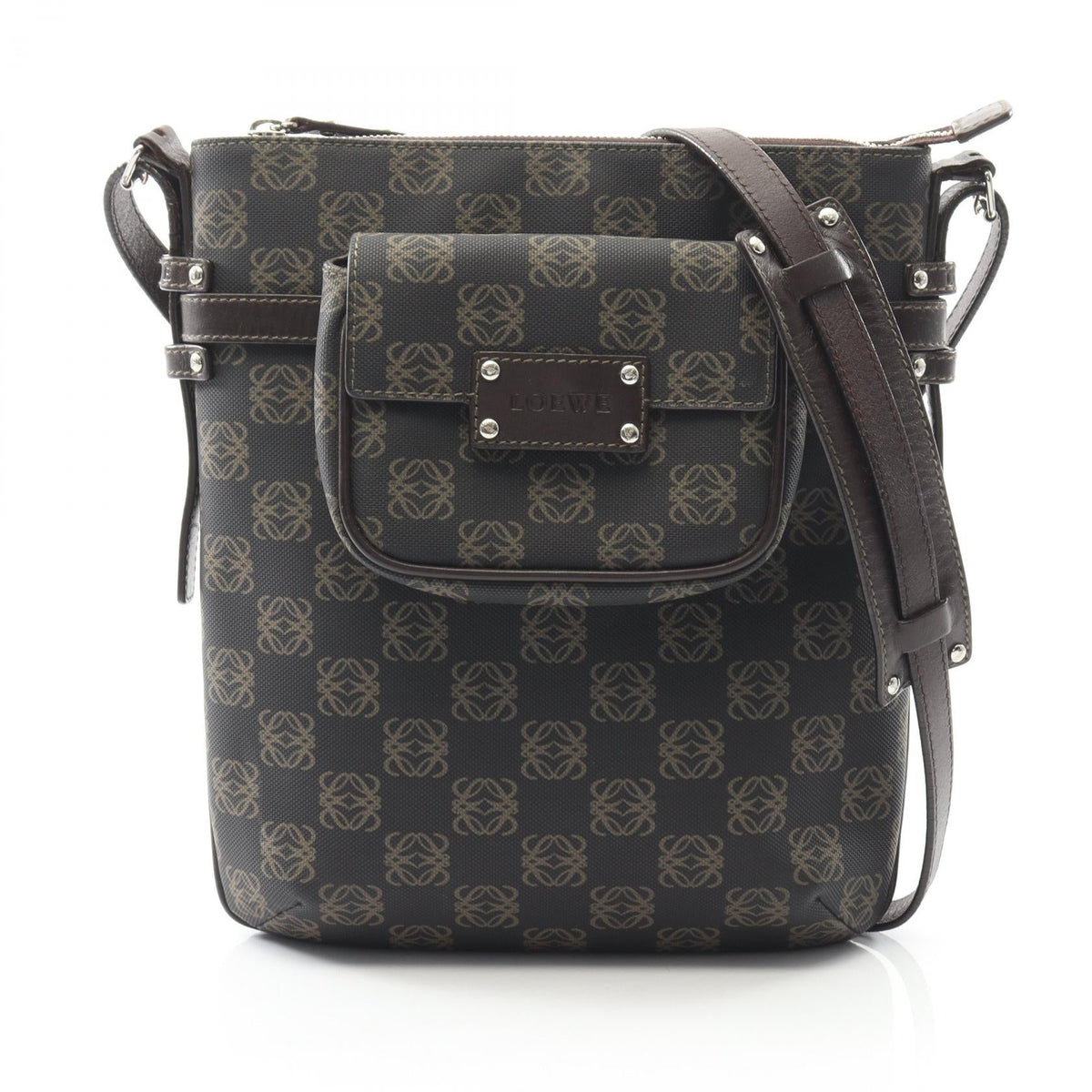 LOEWE Anagram · Canvas Leather Crossbody