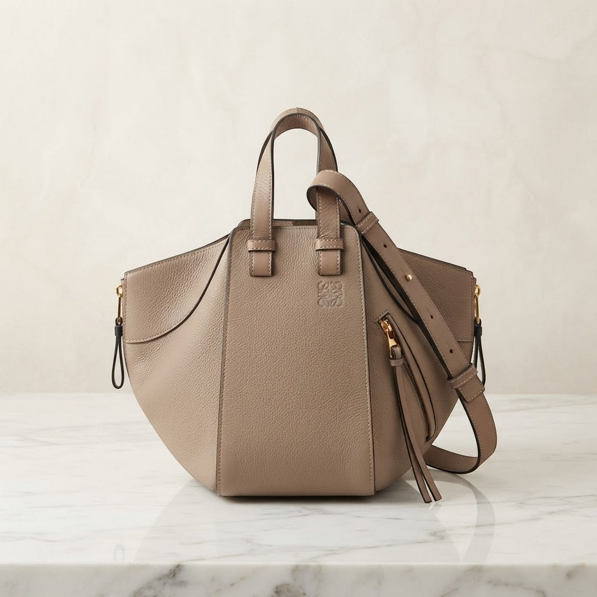 LOEWE Hammock Bag Small 2-WAY Shoulder Handbag A538S35X51 leather Beige Used