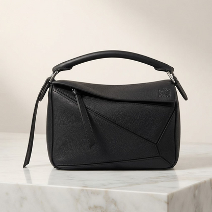 LOEWE Puzzle bag mini 2WAY Shoulder Handbag 322 30 U95 leather Black Used Women