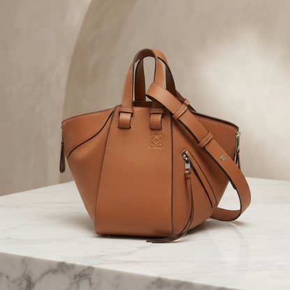 LOEWE HAMMOCK SMALL 2-Way Shoulder Handbag leather Brown Used Women