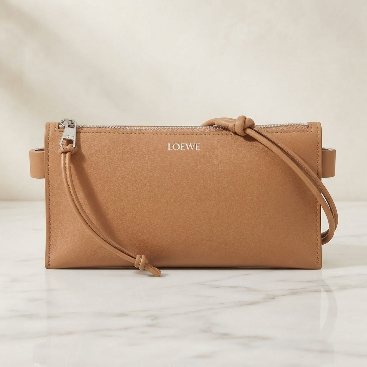 LOEWE Hoya pouch Shoulder crossbody Bag C630R10X039579 leather Brown NEW Women