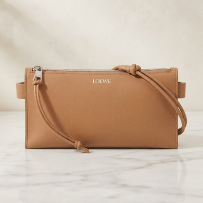 LOEWE Hoya pouch Shoulder crossbody Bag C630R10X039579 leather Brown NEW Women