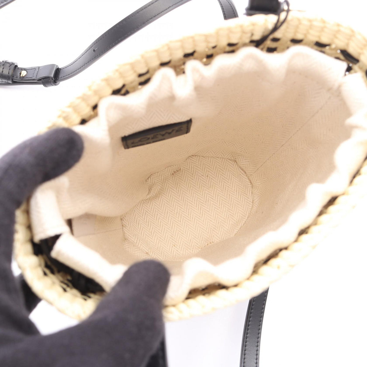 Loewe Blade Pocket · Raffia & Leather