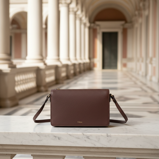 Furla BABYLON EAW0UNO Women's Leather,Suede Shoulder Bag Brown