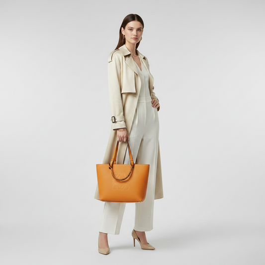 Loewe Anagram Tote A717S72X03 Women's Leather Handbag,Tote Bag Yellow