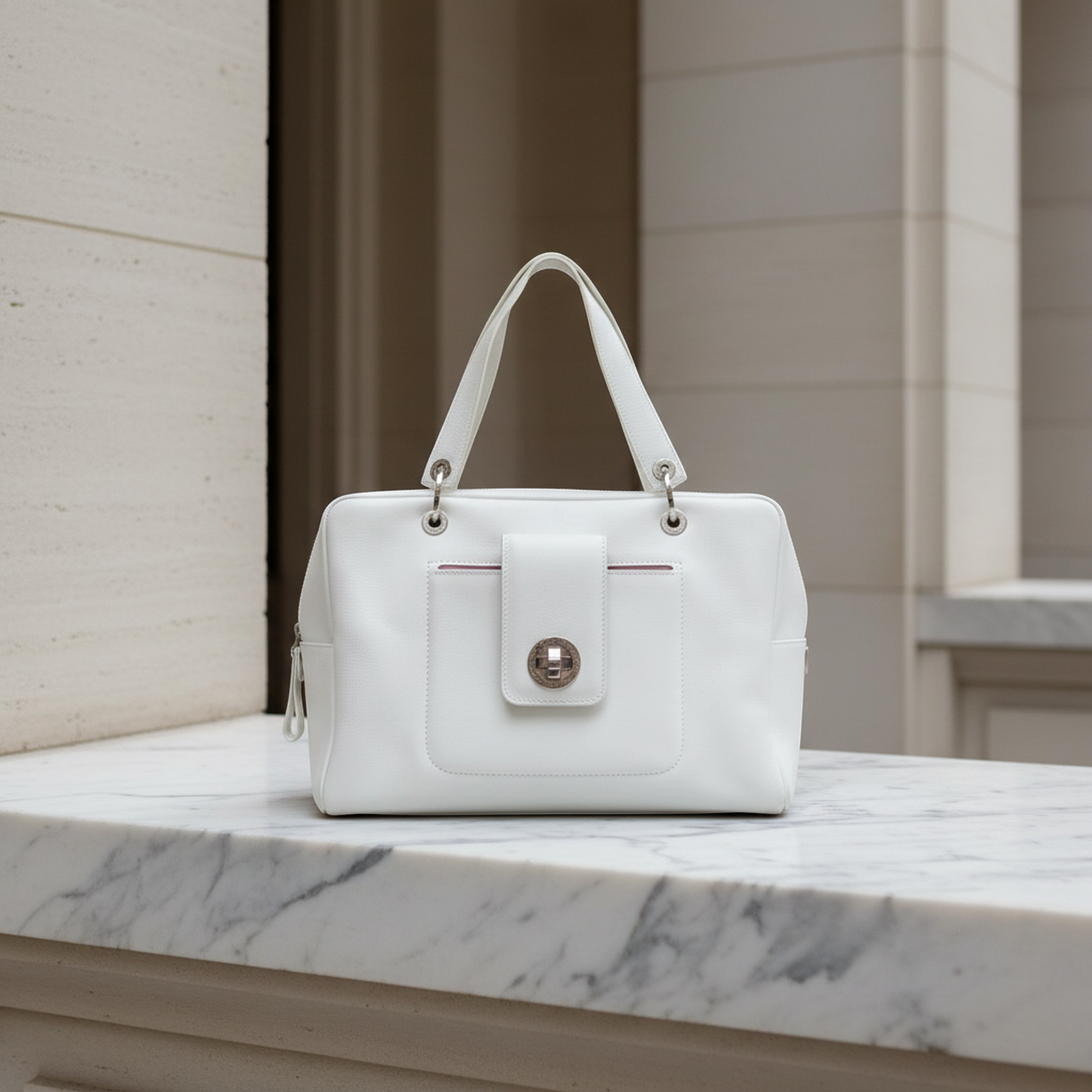 Bvlgari Bvlgari Bvlgari Women's Leather Handbag White
