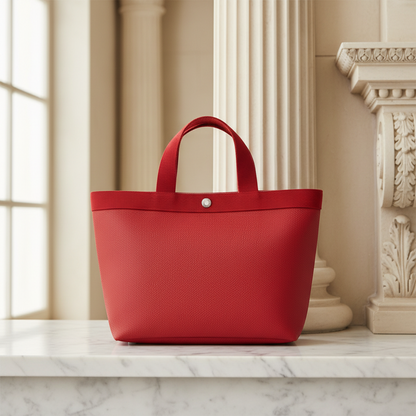 Hervé Chapelier Women's Coated Canvas,Canvas Handbag Red Color