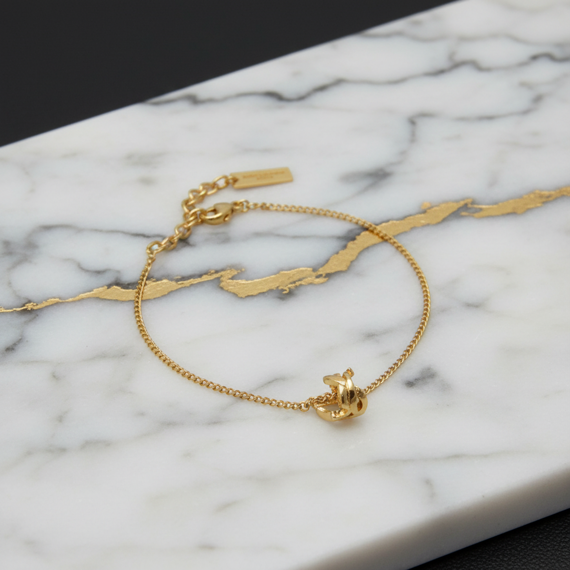 Saint Laurent Metal Charm Bracelet Gold