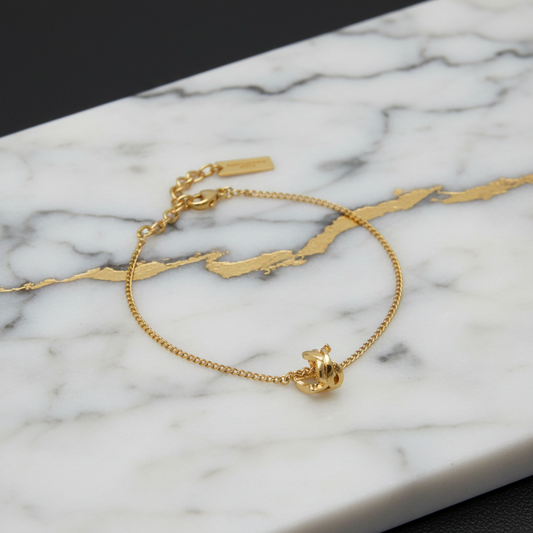 Saint Laurent Metal Charm Bracelet Gold