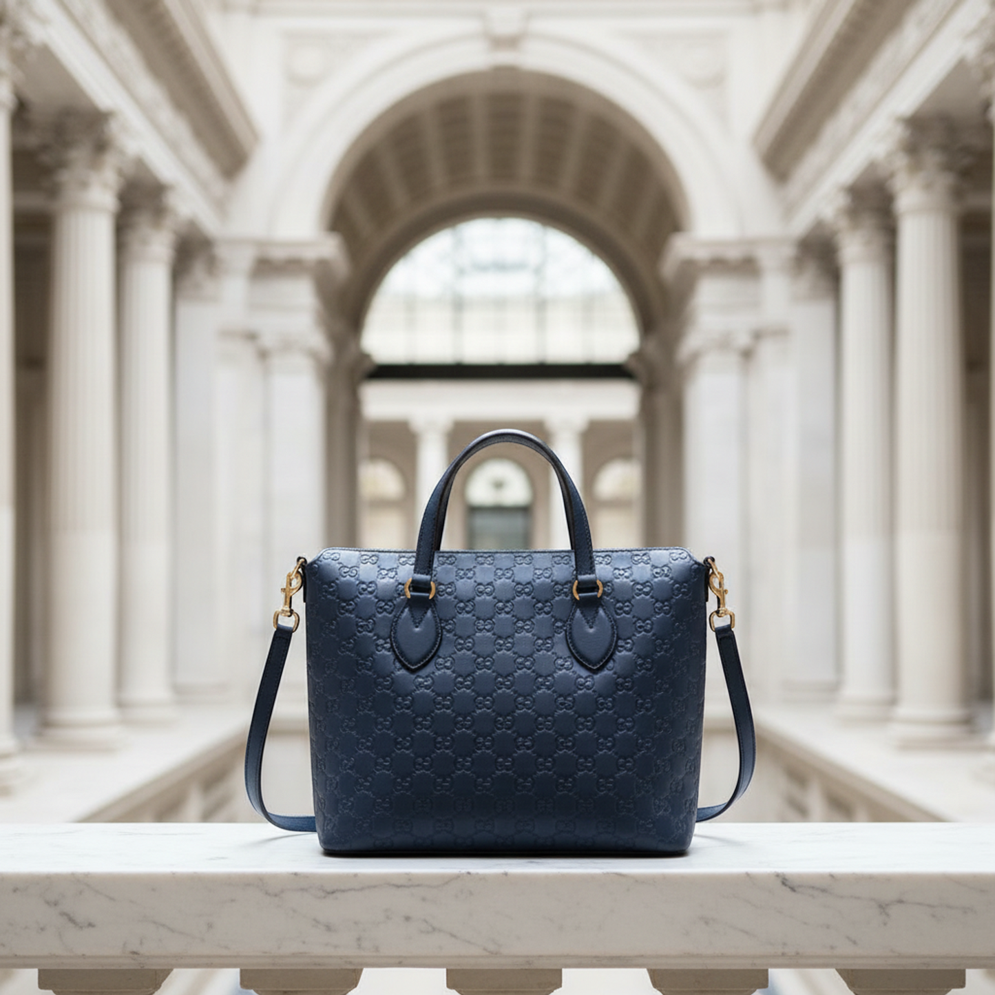 Gucci Guccissima 428226 Women's Leather Handbag,Shoulder Bag Blue
