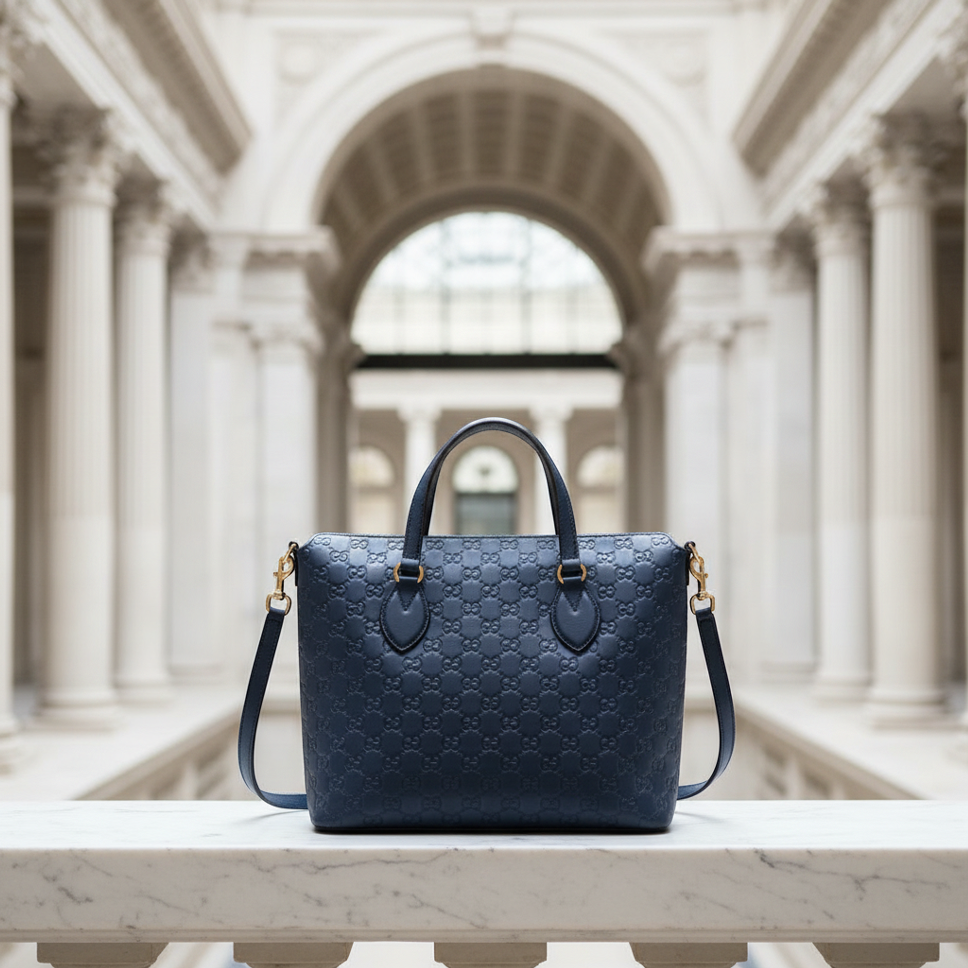 Gucci Guccissima 428226 Women's Leather Handbag,Shoulder Bag Blue