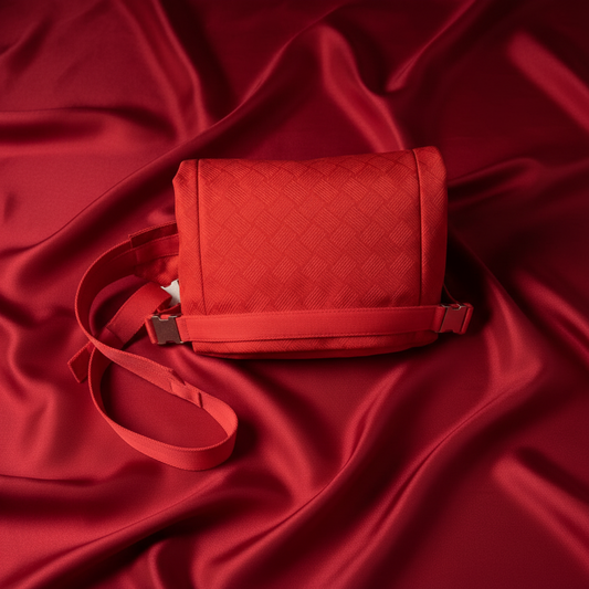 Bottega Veneta Men's Nylon Shoulder Bag,Sling Bag Red Color