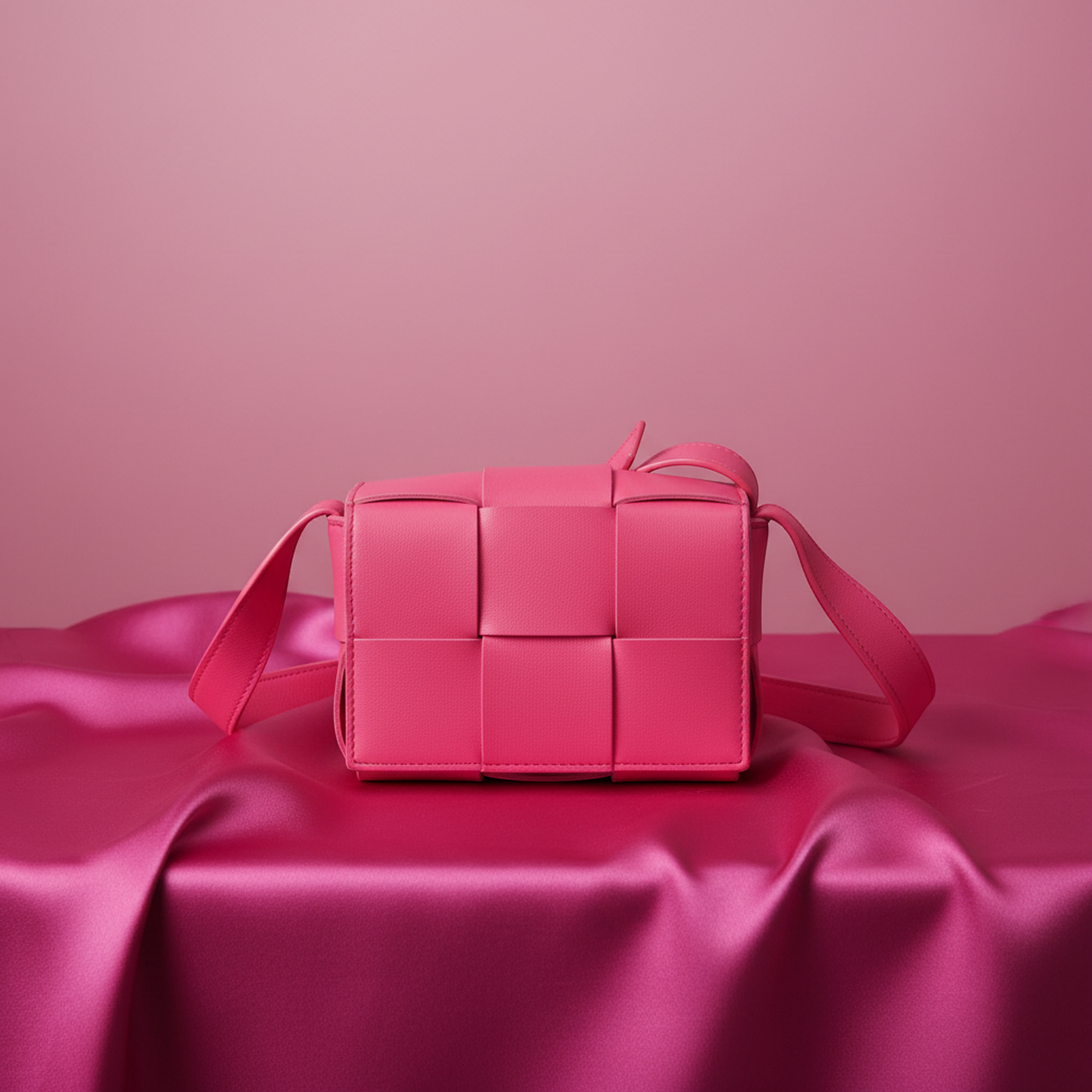 Bottega Veneta CANDY CASSETTE 710139 Women's Leather Shoulder Bag Pink