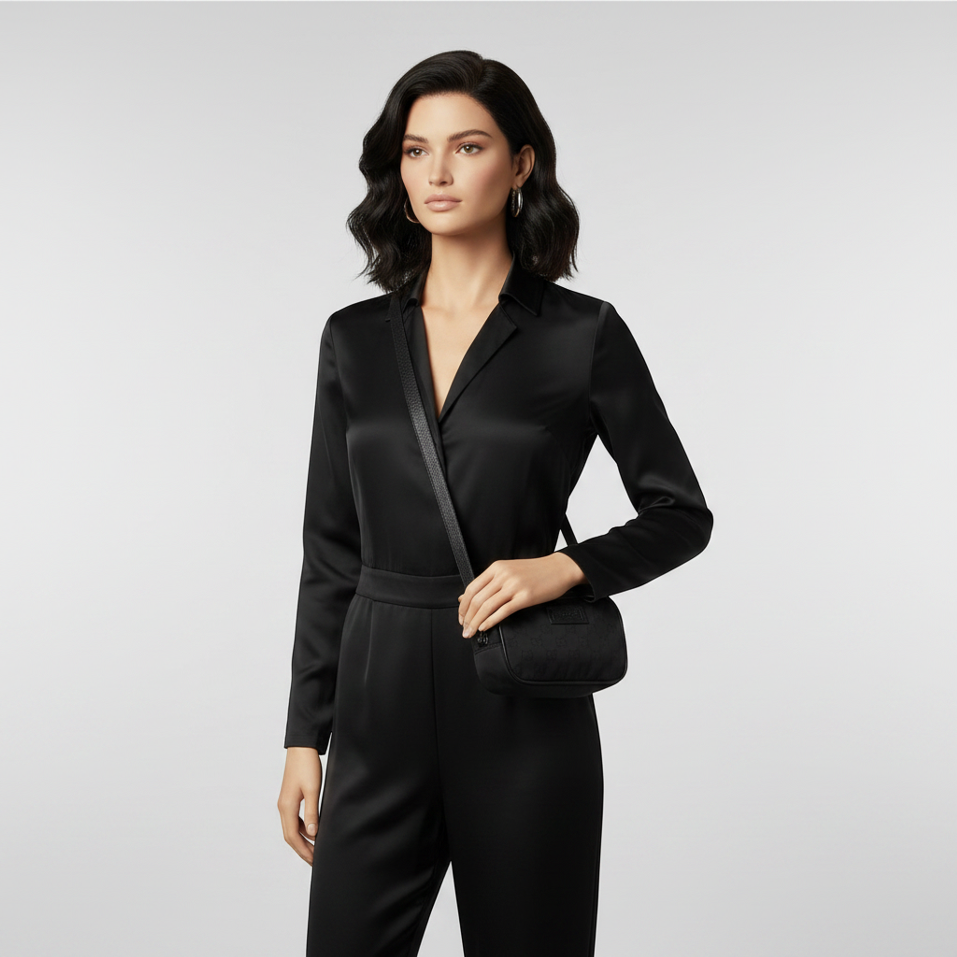 Gucci GG Nylon 510341 Women's Nylon Pouch Black