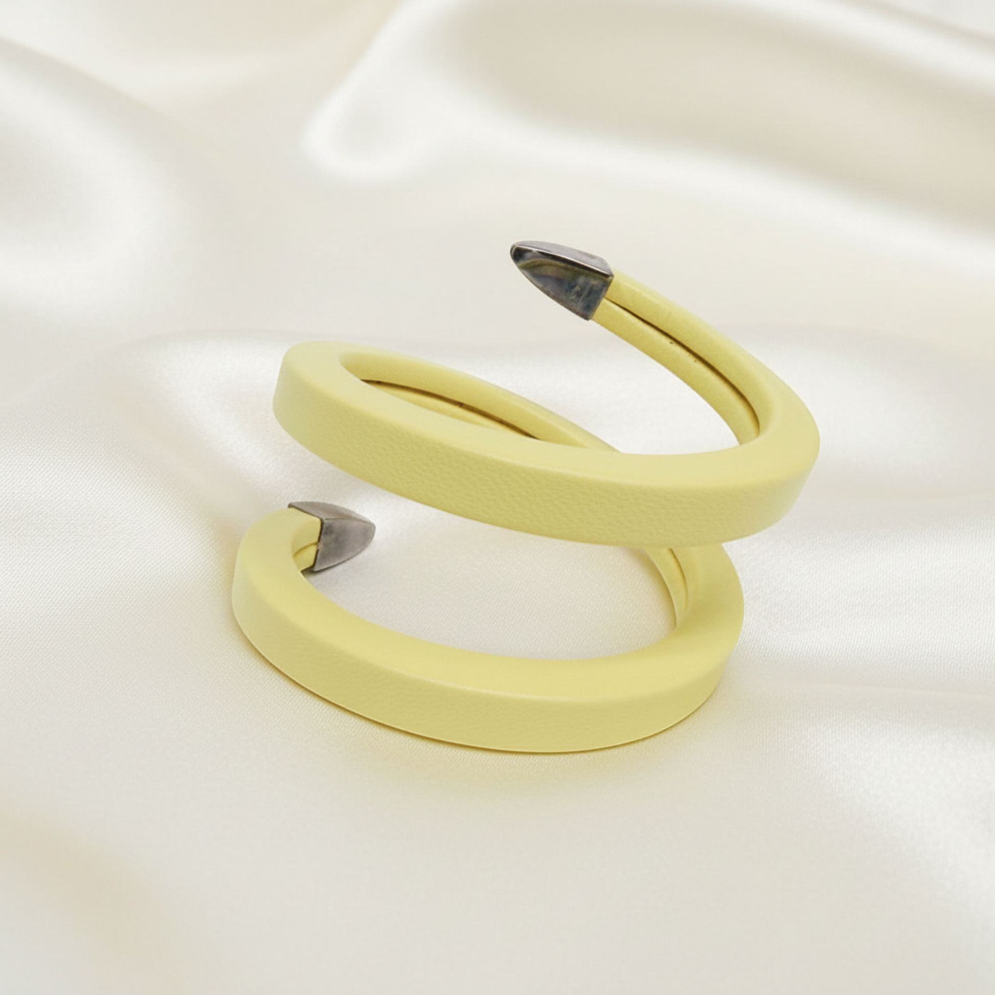 Bottega Veneta Spiral bracelet 608701 Leather,Silver 925 Wrap Bracelet Yellow