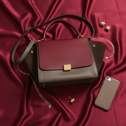 Celine Trapeze Women's Leather,Suede Handbag,Shoulder Bag Brown,Gray,Red Color